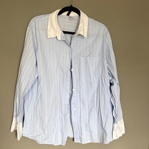 Divided Sky Blue and White Button-Down Shirt
